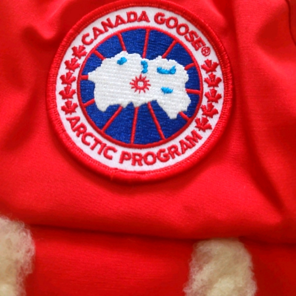 Brand New Canada Goose Aviator Shealing Hat - Size S/M Red - Picture 3 of 4